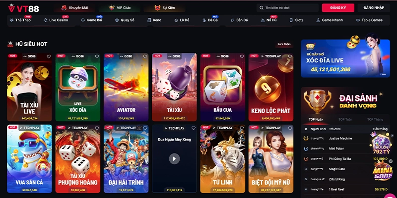 VT88 sở hữu kho game đa dạng